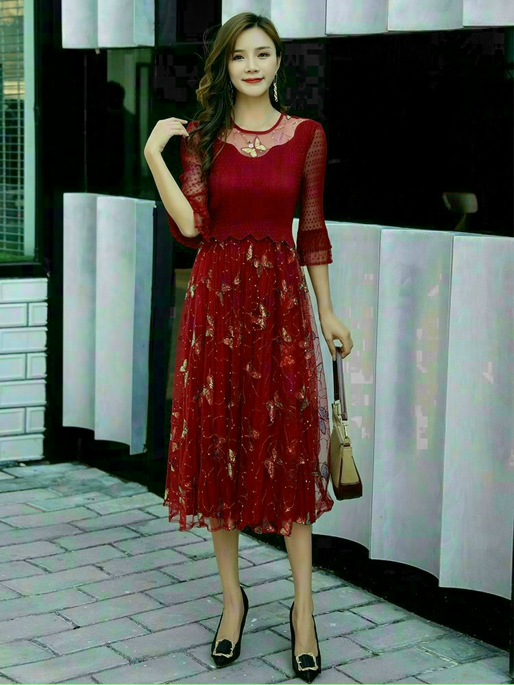 ĐẦM XÒE REN LỤA DẬP LY SIÊU ĐẸP