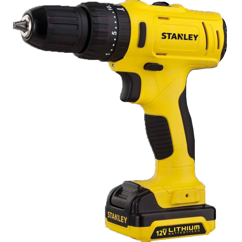 Combo Máy Khoan, Máy Bắt Vít Dùng Pin 1.5Ah Stanley 12V SCHI121S2FK - Tặng kèm 1 thước cuộn và 1 hộp 10 mũi khoan sắt cao cấp