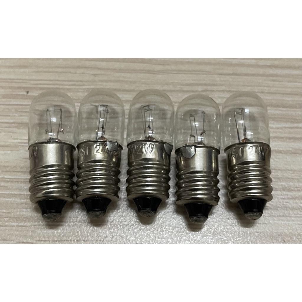 Combo 10 bóng đèn báo chống rung chất lượng cao đuôi xoáy E9(10) - Tubular Pilot Lamp 24V 80ma 2 Watt E10. Size 10x28mm.