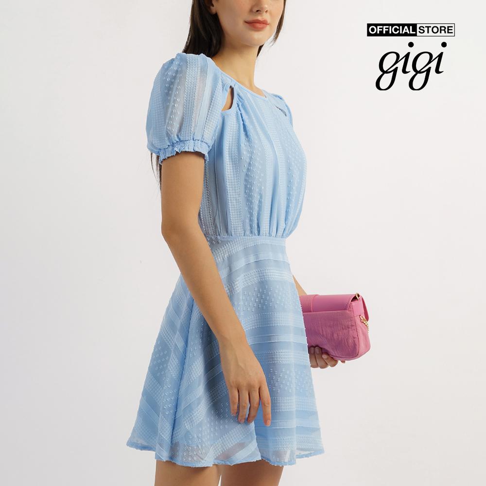 GIGI - Đầm mini cổ tròn tay ngắn dáng xòe nữ tính G2101D221169