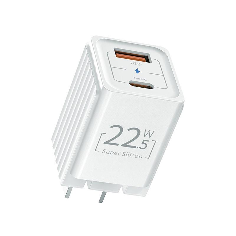 Củ Sạc Nhanh Rockspace T66 mini dành cho Iphone , 2 cổng USB - TypeC chuẩn PD 22.5W - Hàng chính hãng