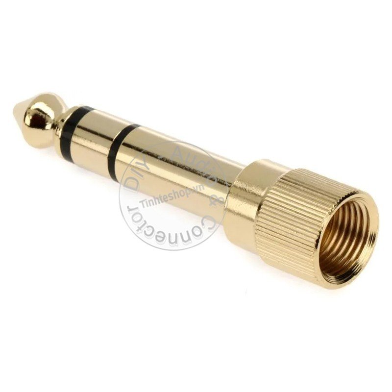 Giắc chuyển 6.5 sang 3.5 có ren vặn dùng cho tai nghe DJ 1 chiếc - Adapter 6.5mm Stereo Male to 3.5mm Female with screw thread gold plated