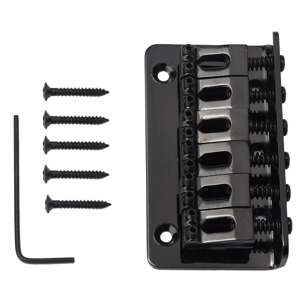 Baoblade Kim Loại Đàn Guitar Đuôi Cứng Cố Định Cầu Yên Ngựa cho 6 Dây Đàn Guitar Điện Đen