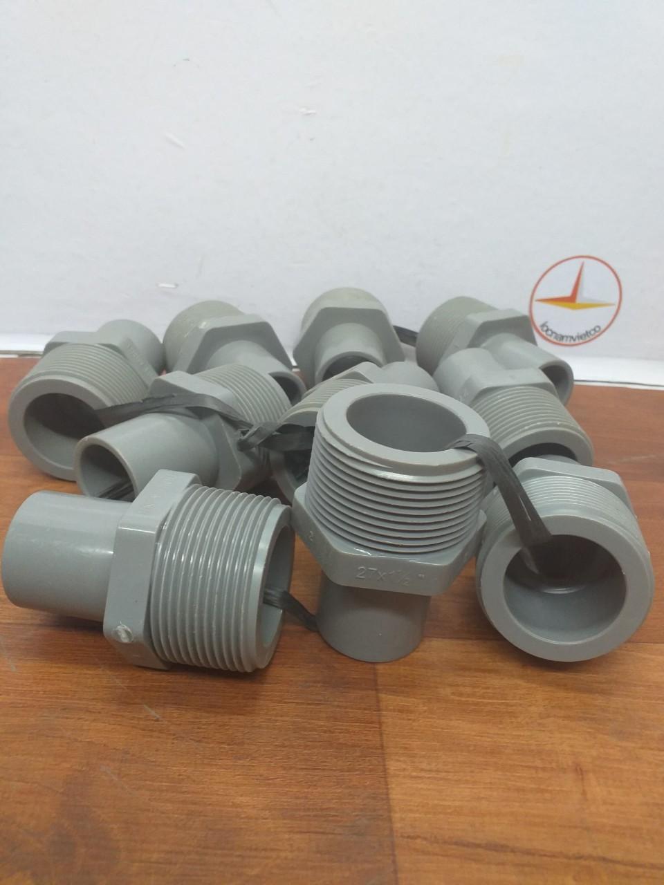 Nối ren ngoài 49 ống 27 nhựa Bình Minh