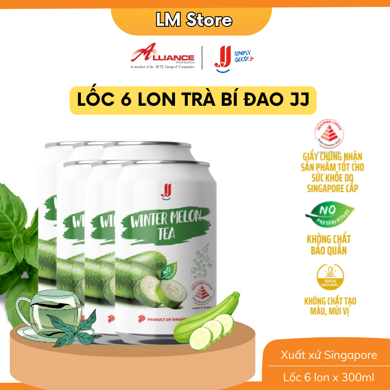 Lốc 6 Lon Bí Đao JJ - Thương hiệu Singapore
