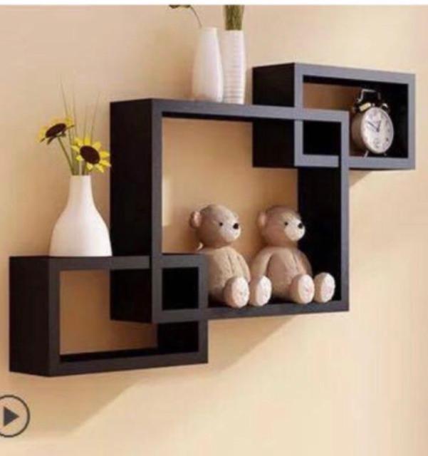 Kệ gỗ treo tường 3 HCN lồng nhau