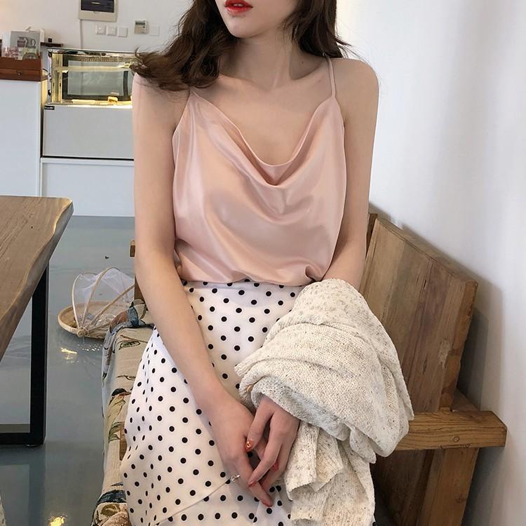 Áo Hai Dây Lụa Cổ Đổ Cao Cấp_