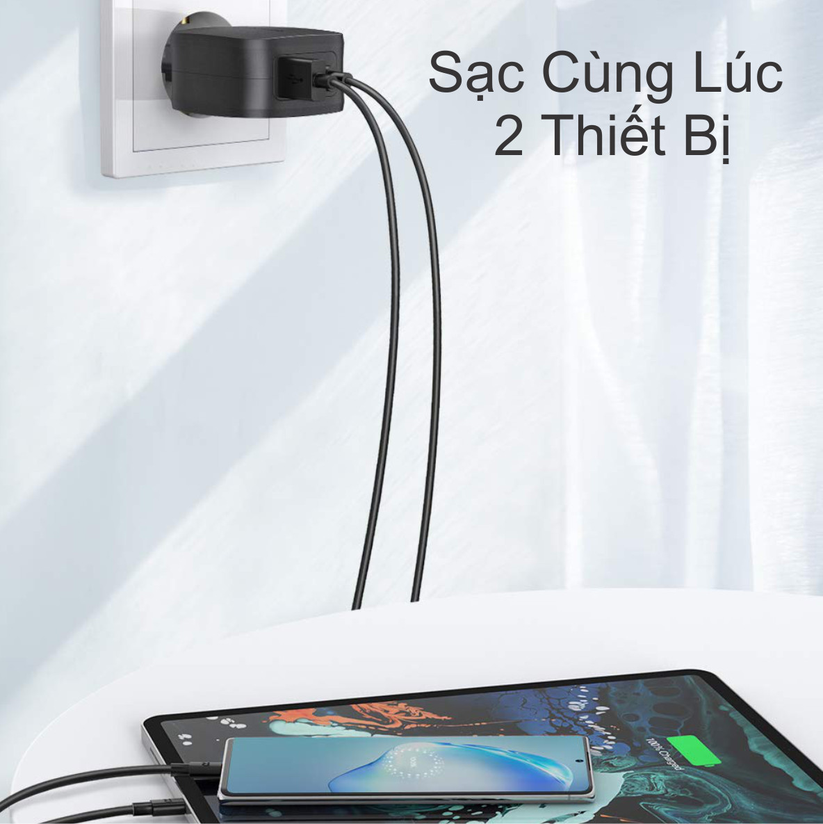 Combo RAVPower Củ Sạc Điện Thoại 2 Cổng 30W RP-PC132 + Dây Cáp Sạc Type-A To C RP-CB046 - Hàng Chính Hãng