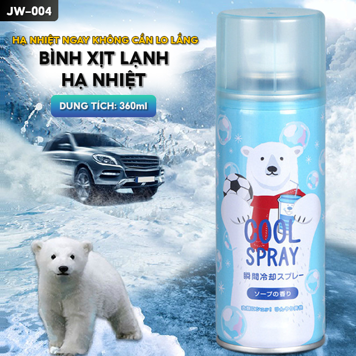 Bình Xịt Làm Mát Nội Thất Ô Tô Chai Xịt Giảm Nhiệt Tức Thì Dung Tích 260ml JW-001 JW-004 JW-005