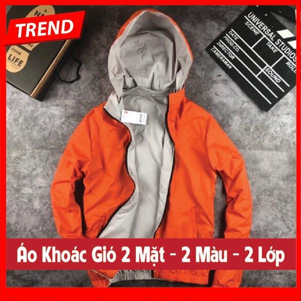 Áo Khoác Dù Nam Nữ 2 Màu 2 Lớp 2 Mặt Chống Gió - Chống Nước - Chống Nắng - Chống Bụi Bẩn Kiểu Trơn Vải Dù Mềm Dày