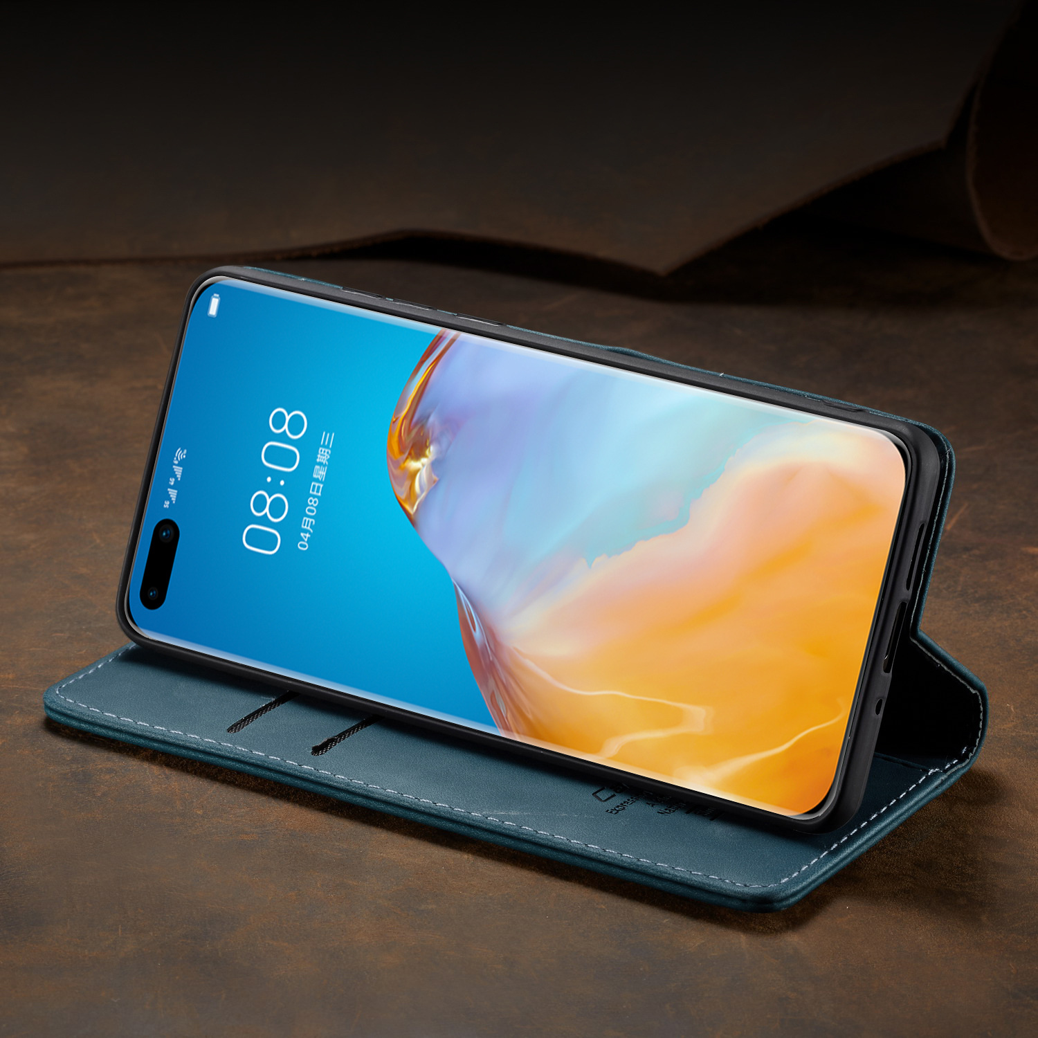Bao da cao cấp dành cho Huawei P40 Pro dạng ví chính hãng Caseme - Hàng Nhập Khẩu