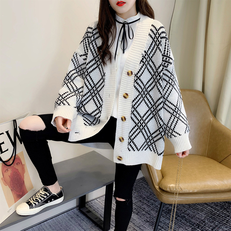 Áo khoác len nữ cardigan dệt kim phong cách Hàn Quốc V15