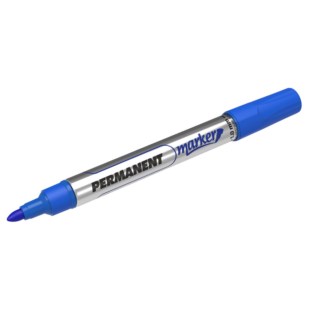 Hộp 10 Bút lông dầu Thiên Long Bizner BIZ-PM01 đầu bút 1mm - Mực xanh