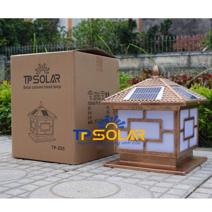 Đèn Trụ Cổng Vuông Có Mái Năng Lượng Mặt Trời TP Solar TP-Z05 30x30x38cm Chống Nước IP67