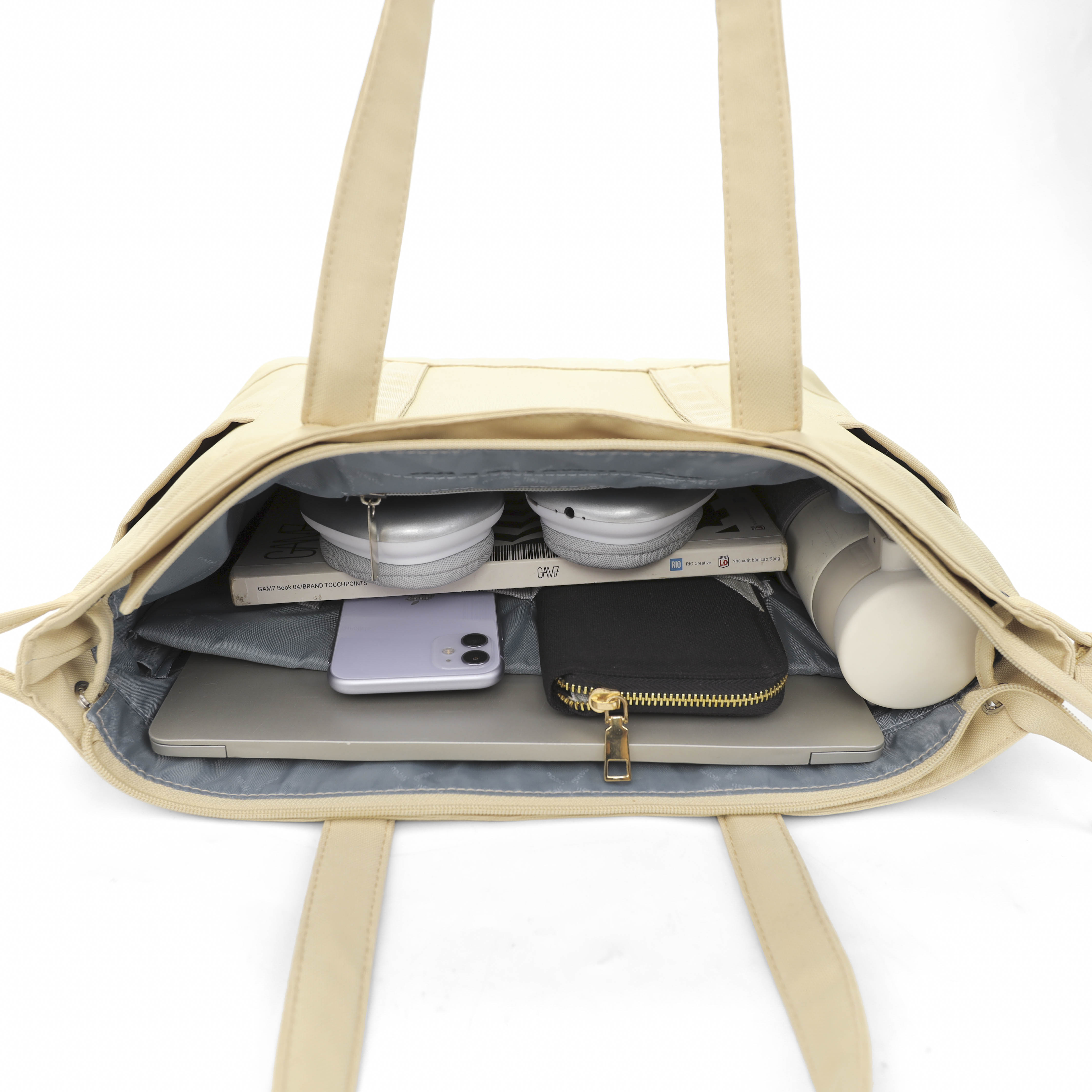 Túi tote nữ nhiều ngăn NATOLI, 2 mặt đeo vai đựng laptop cao cấp - BST Elegant Edge Bag T19