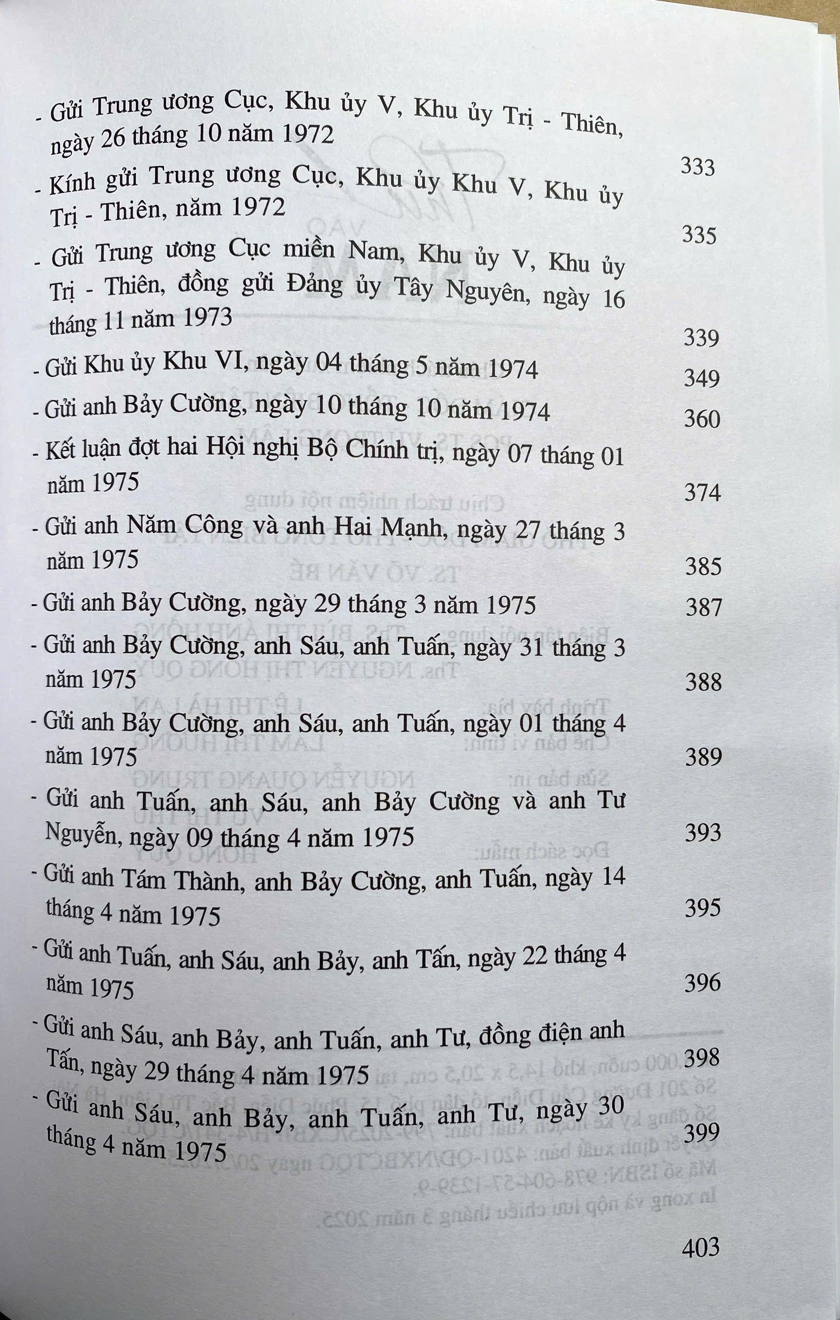 Thư Vào Nam