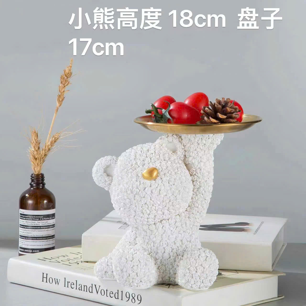Khay Mứt Trái Cây Đựng Đồ Hình Chú Gấu Hoa Hồng Sang Trọng Khay Decor Đựng Bánh Kẹo Tết Sáng Tạo Trang Trí Nhà Cửa - Hàng Loại 1 - Chính Hãng MINIIN