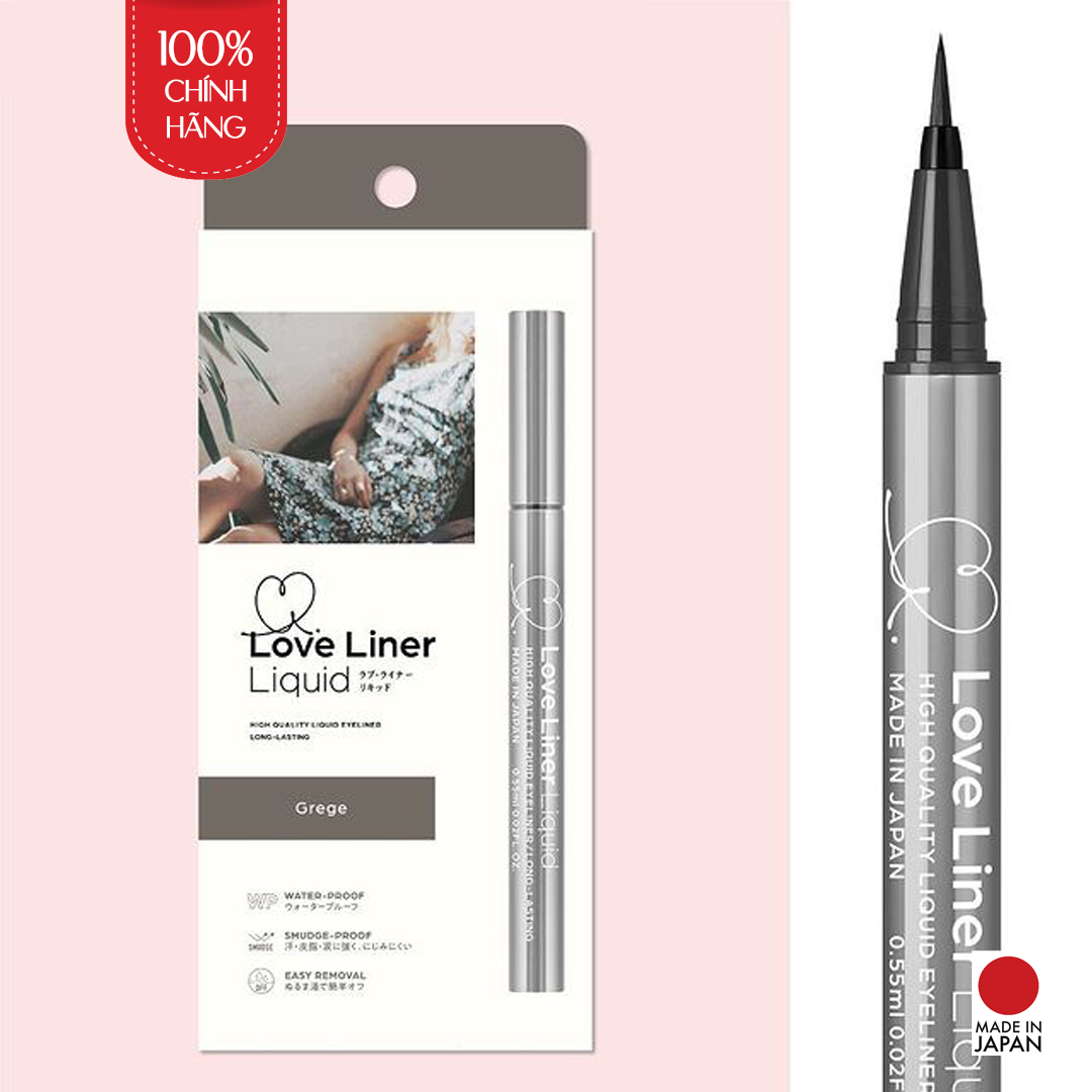 Bút Kẻ Viền Mắt Nhật Bản Không Thấm Nước, Bền Màu, Lâu Trôi Love Liner Liquid Grege Màu Xám