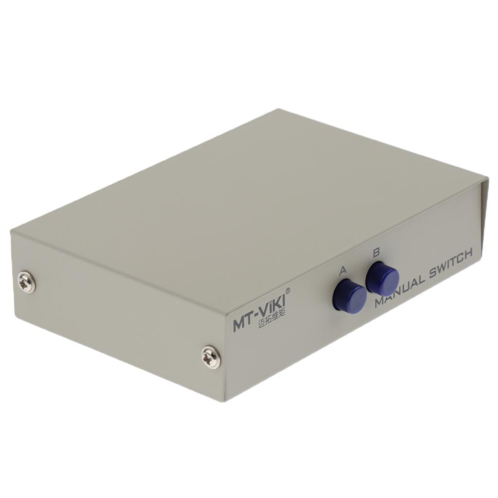 2xPrinter DB9 Pin Serial RS232 Switch Box Manual 2Port Data Sharing Switcher