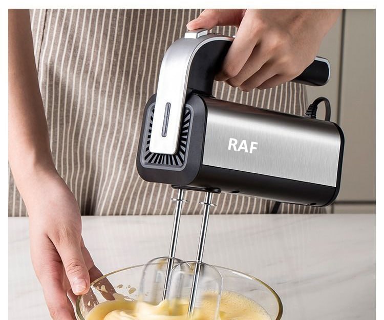 Máy đánh trứng RAF công suất 300W với 5 chế độ điều chỉnh tốc độ đánh đều đánh mịn REKKY - HÀNG CHÍNH HÃNG