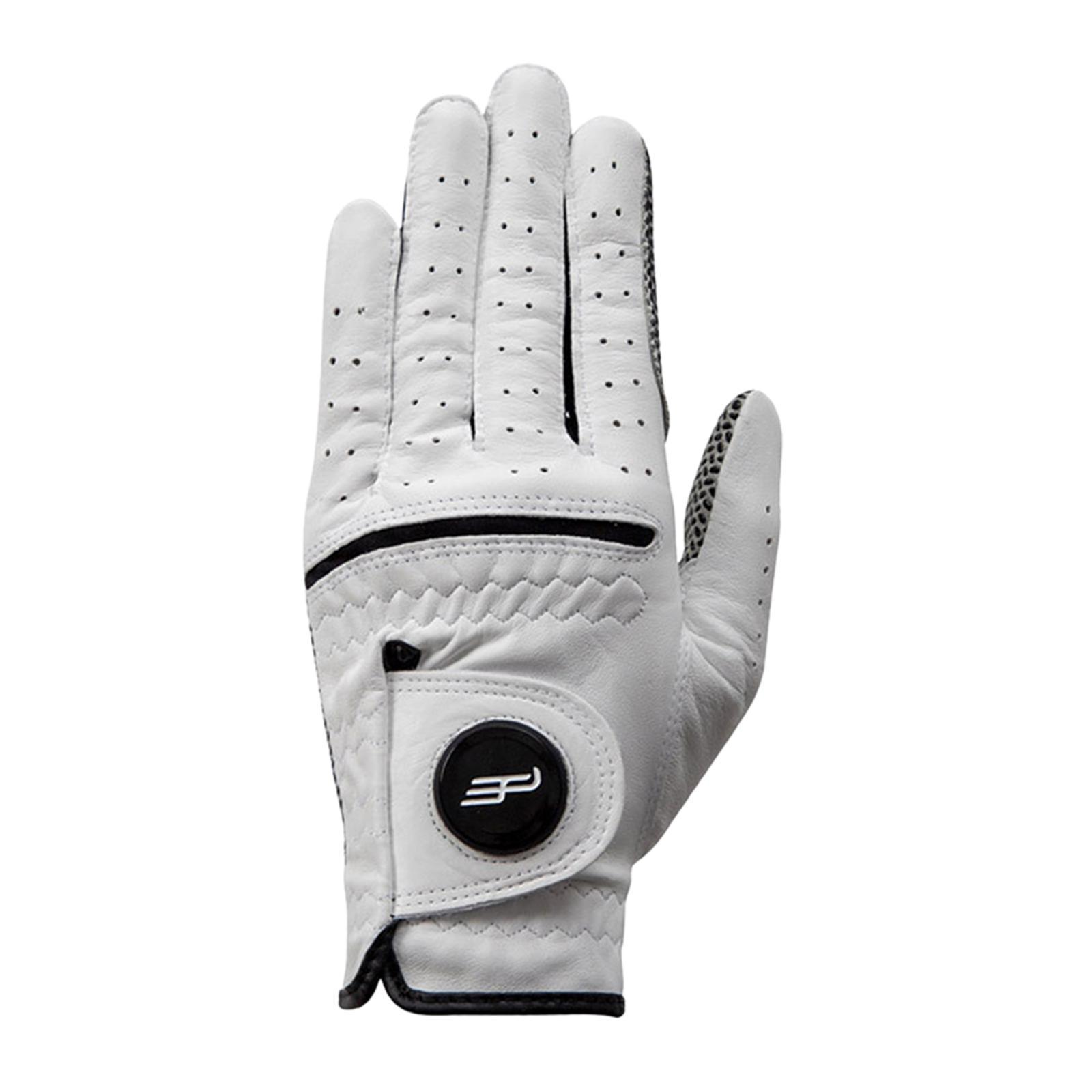 Men Golf Glove Left Hand Soft Breathable Golfer Gloves with Golf Marker