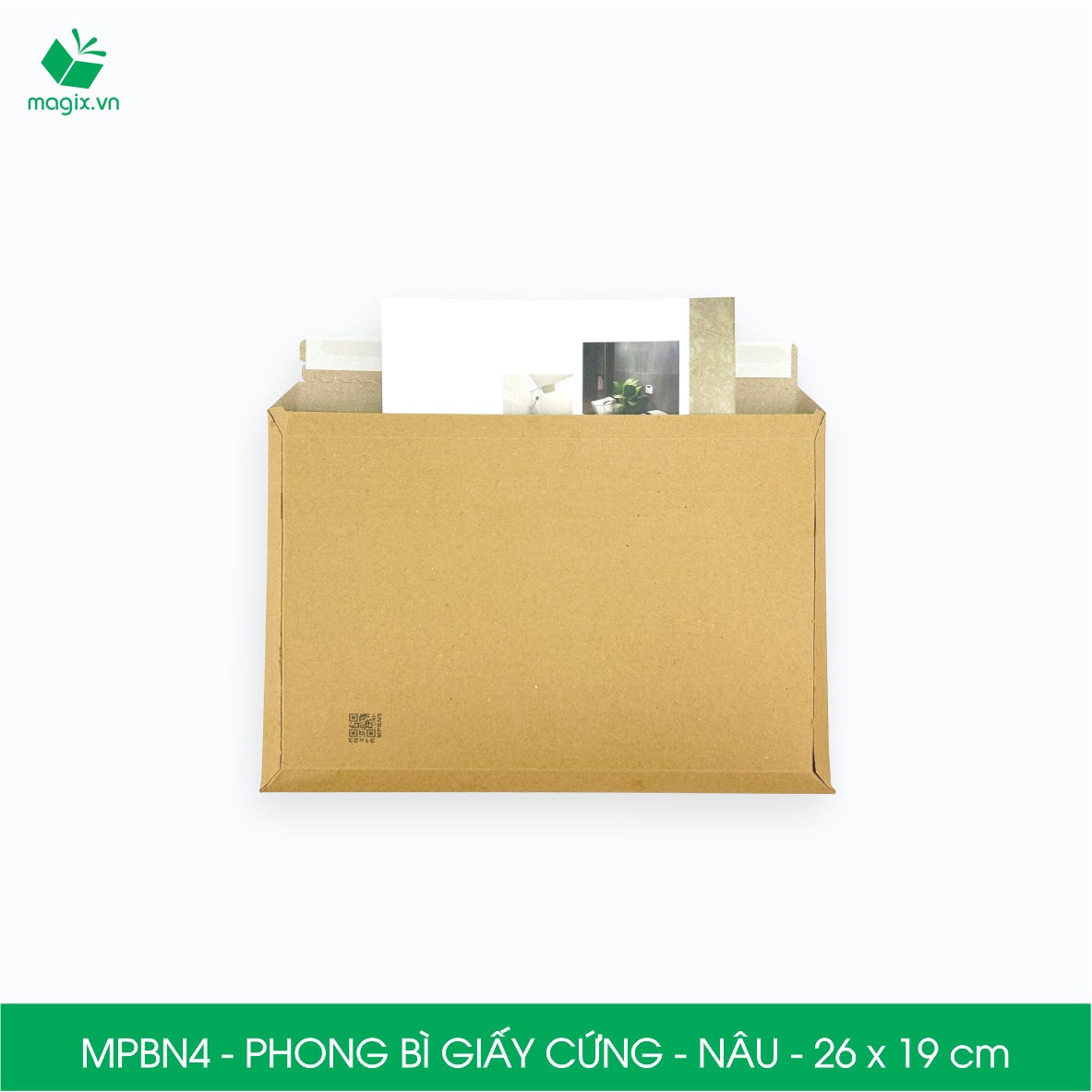 MPBN4 - 26x19 cm - Combo 100 phong bì giấy cứng đóng hàng màu nâu thay thế túi gói hàng