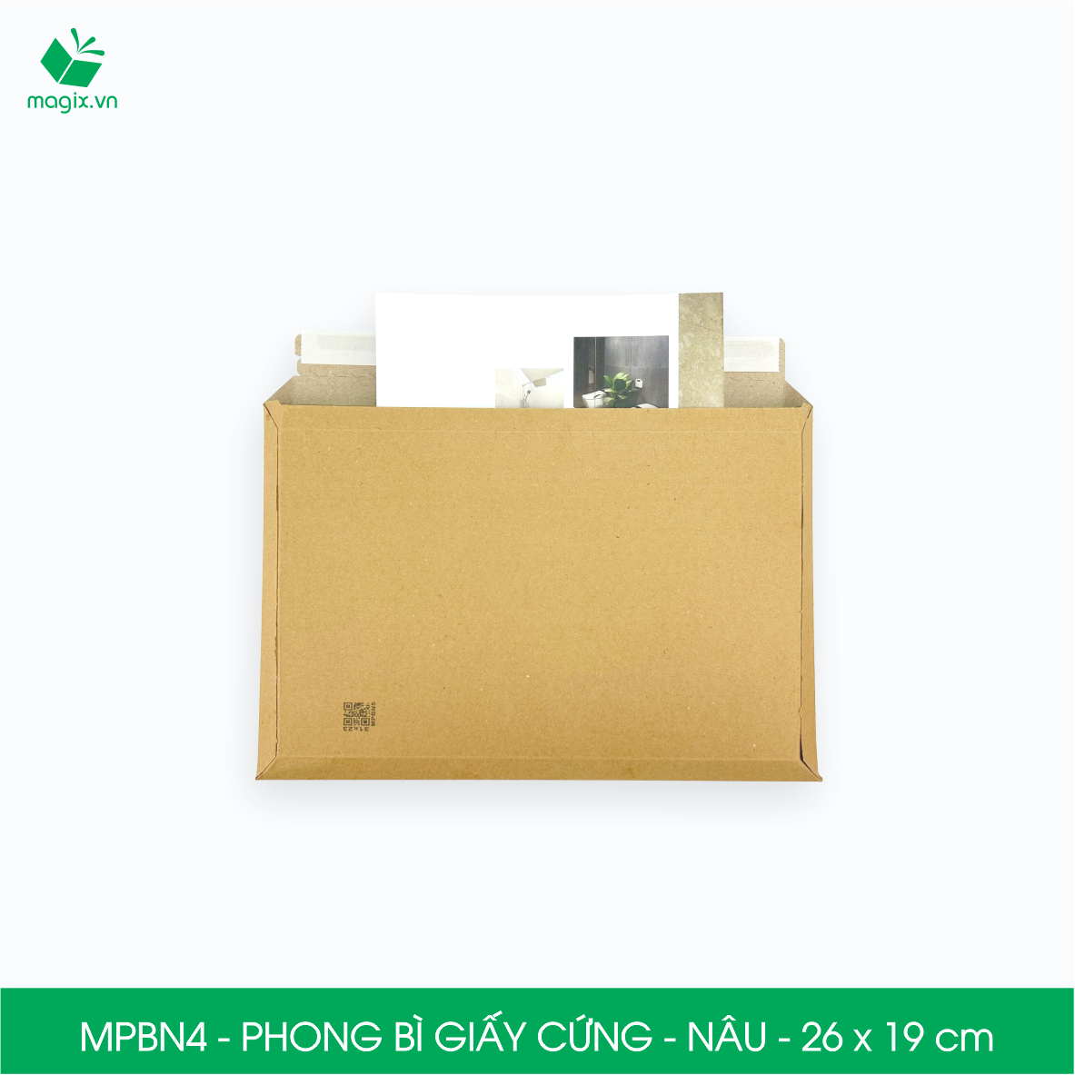 MPBN4 - 26x19 cm - Combo 20 phong bì giấy cứng đóng hàng màu nâu thay thế túi gói hàng