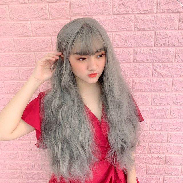 Tóc giả nguyên đầu xù dài ️ ️ tóc nguyên đầu tặng kèm lưới