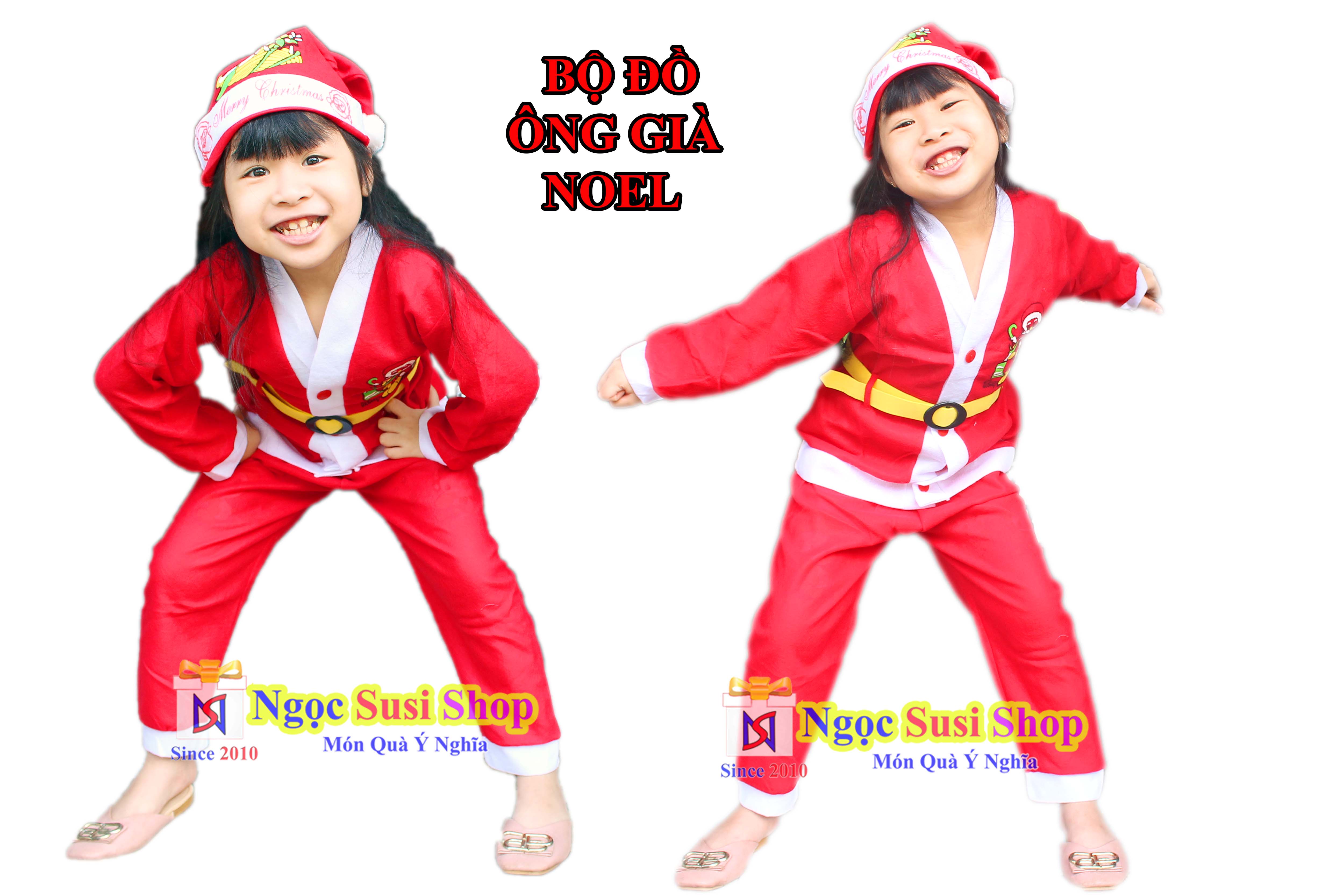 BỘ ĐỒ ÔNG GIÀ NOEL CHO BÉ - VẢI NỈ