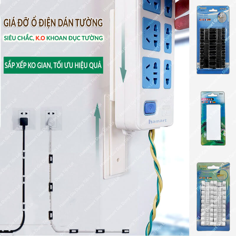 Nẹp Dây Điện KEO 3M VỈ 20c Kẹp Dây Cáp Điện Đi Dây Điện Dán Tường Chống Rối 3 Màu Tuỳ Chọn