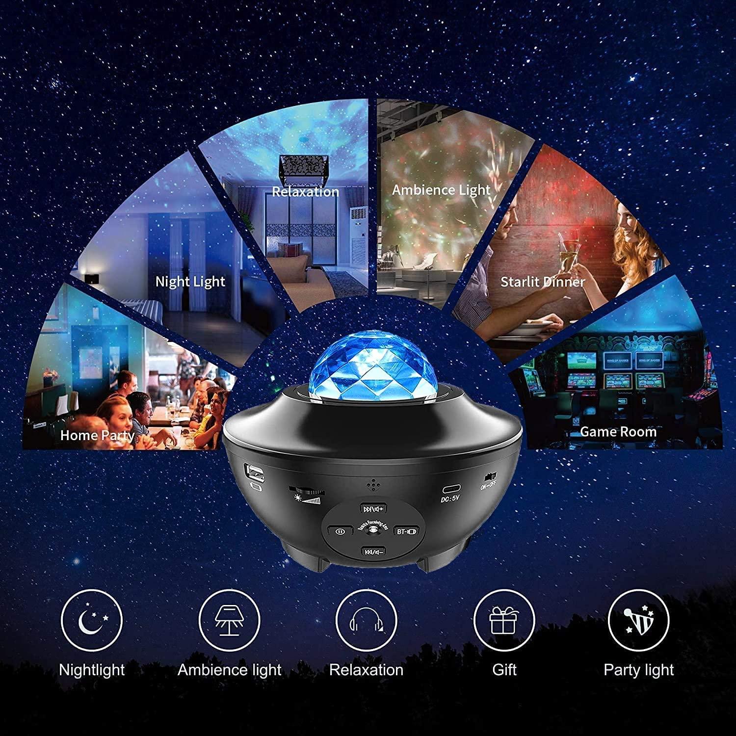 Star Projector Galaxy Night Light Projector, with Remote Control&Music Speaker, Voice Control&Timer, Starry Light Projector for Baby Kids Adults Bedroom/Decoration/Birthday/Party