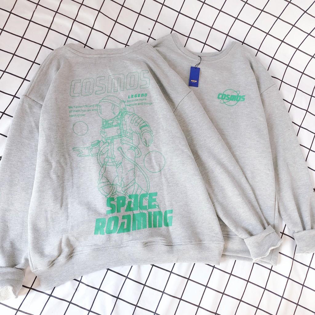 Áo sweater in chữ Cosmos phi hành gia - ẢNH THẬT