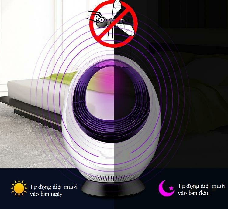 Máy bắt muỗi thông minh an toàn dùng cho gia đình, phòng ngủ cho bé M3 (Tặng quạt mini cắm cổng USB vỏ thép)
