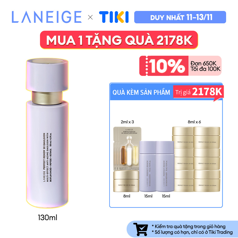 Sữa dưỡng chống lão hóa Laneige Perfect Renew 3X Emulsion 130ml