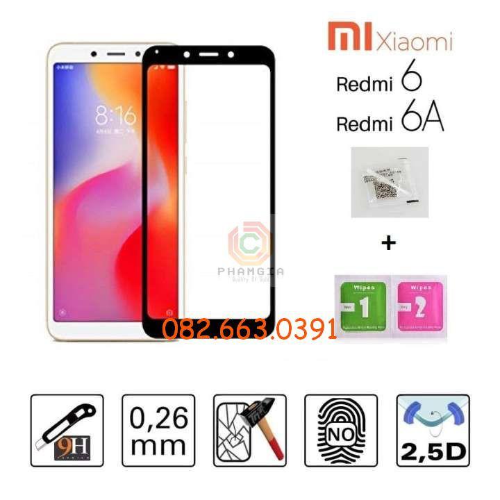 Kính Cường lực dành cho Xiaomi Redmi 6/6A full màn, full keo, chuẩn đẹp