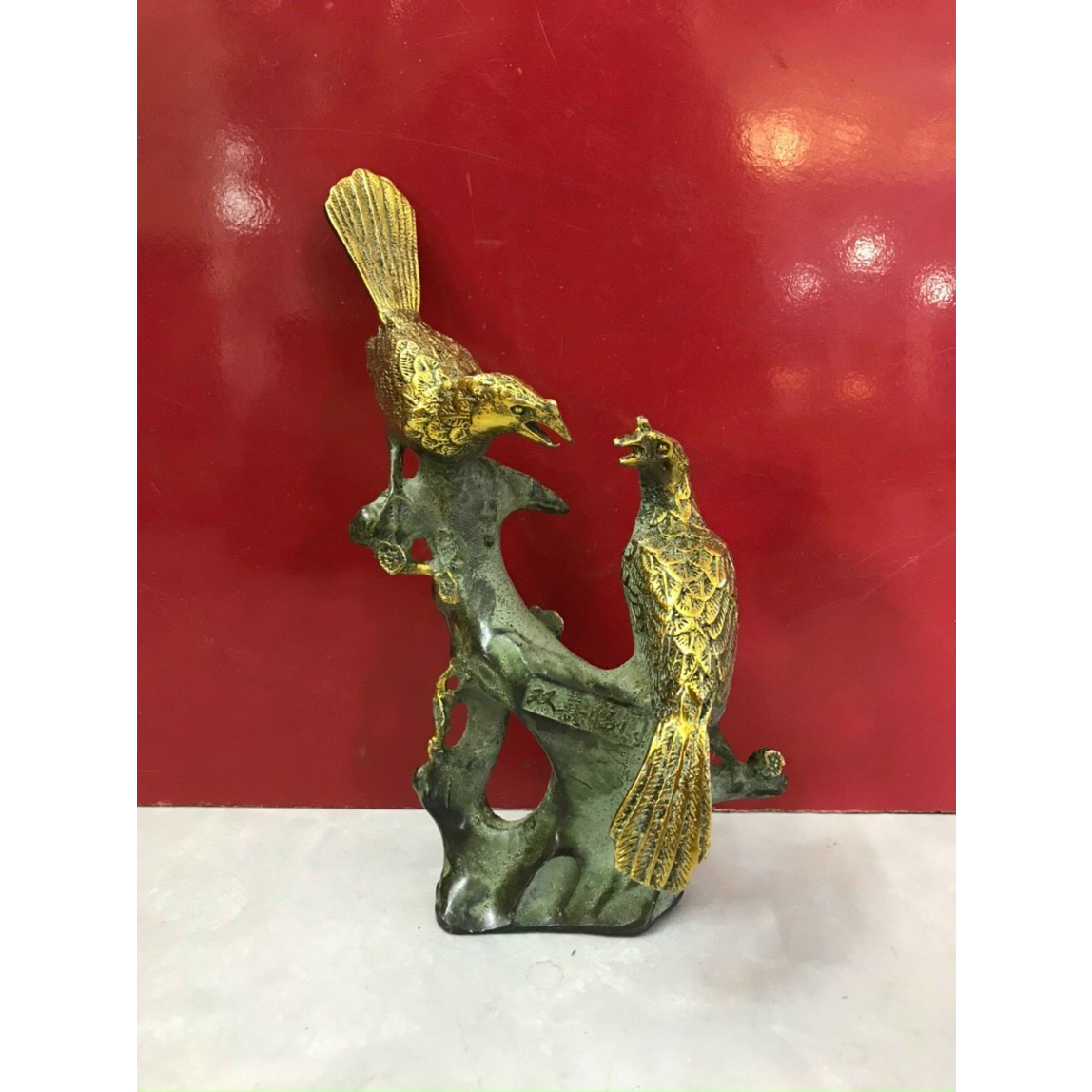 Đôi chim mai cao cấp - Trang trí để bàn (kt 21x16cm)