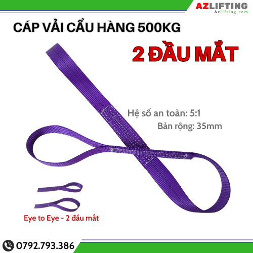 Cáp vải cẩu hàng nâng hàng 500kg