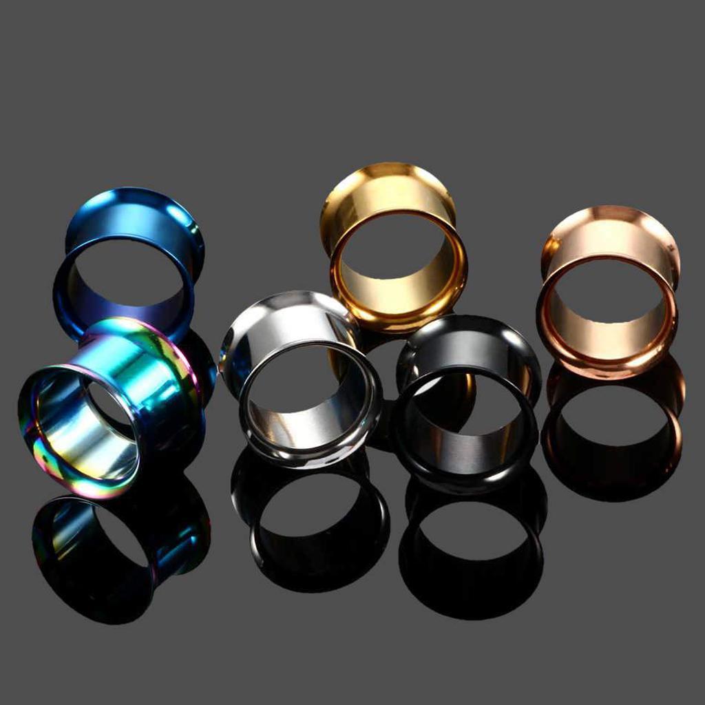 2x6 Pairs Stainless Steel Ear Gauges Stretching Tunnel Plugs Piercing 5mm