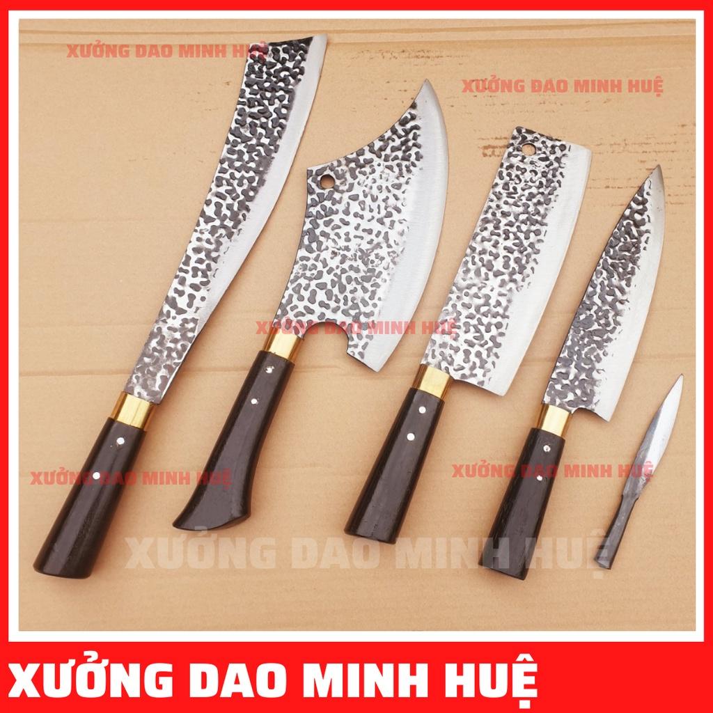 Dao bộ 5 dao nhà bếp cao cấp làm từ nhíp xe ô tô chống cong vênh sứt mẻ