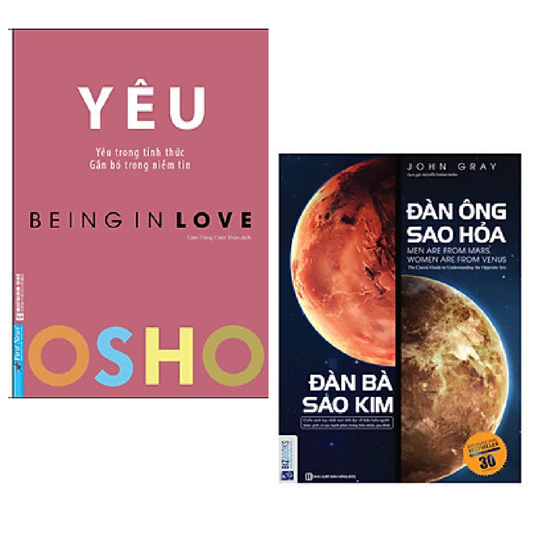 Combo Sách Tâm Lý và Tình Yêu: OSHO - Yêu - Being In Love + Đàn Ông Sao Hỏa Đàn Bà Sao Kim