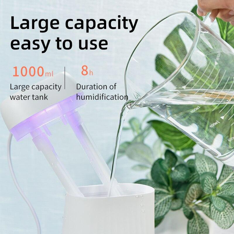 Portable Air Humidifier 1000ml Ultrasonic Aroma Essential Oil Diffuser USB Cool Mist Maker Purifier Aromatherapy for Car Home