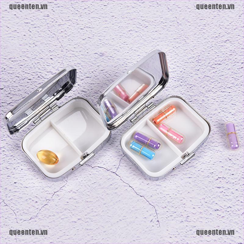 Square Metal Folding case Medicine Organizer Box Storage Container QUVN