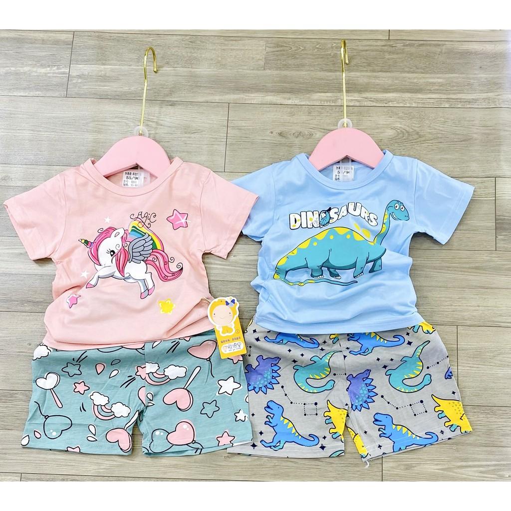 Bộ Cộc Tay Cho Bé Bộ Quảng Châu Xuất Hàn Cộc Tay Cho Bé Trai Bé Gái Chất Siêu Mềm Mịn Thoáng Mát