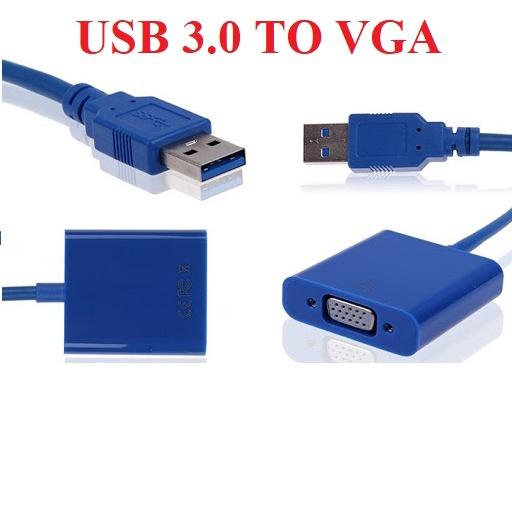 ( Tặng 1 đèn led cắm cổng USB ) Cáp chuyển USB 3.0 to VGA/ Usb 3.0 ra VGA