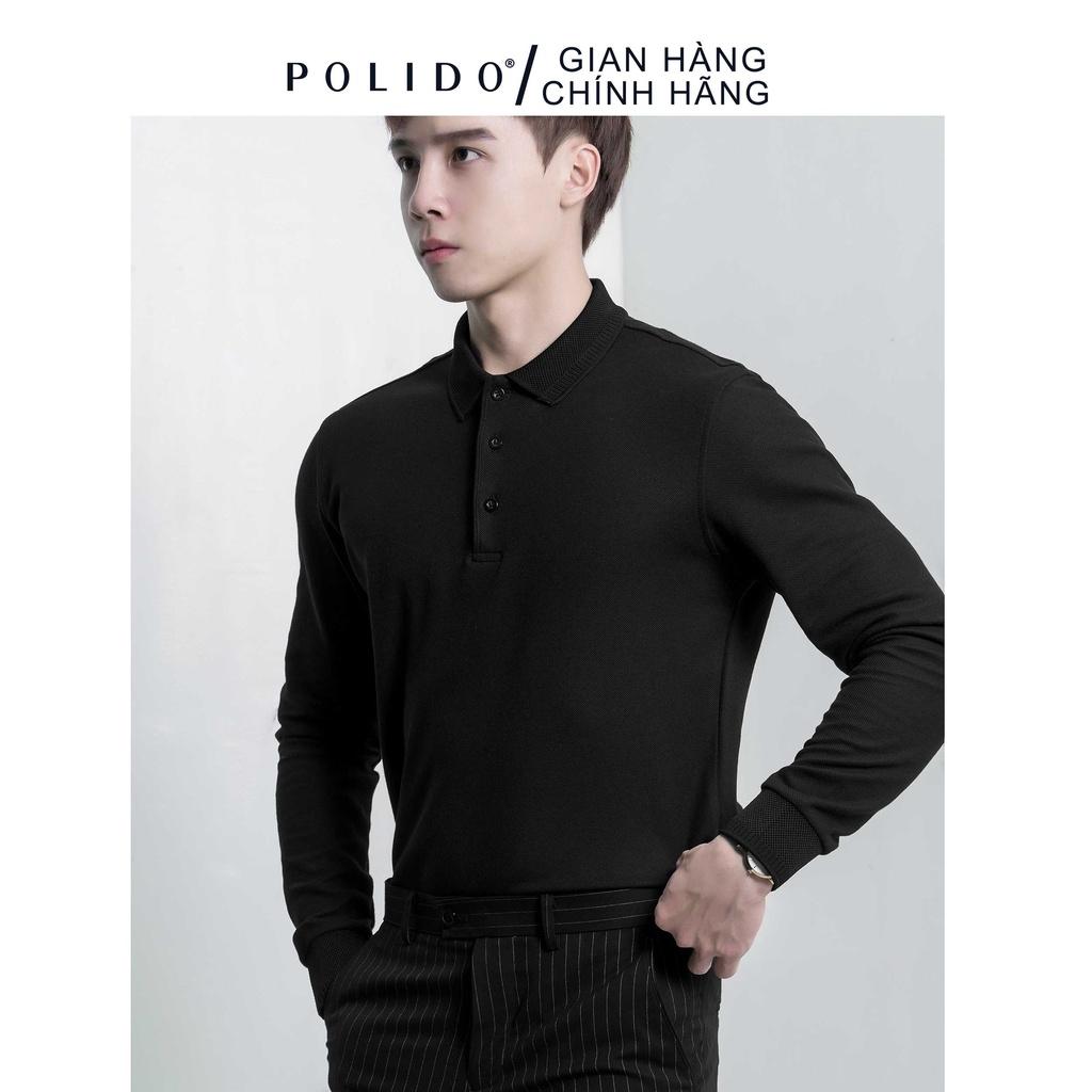 Áo Polo Nam Dài Tay Trơn Basic CEFFYLO Màu Đen Chuẩn Style Thanh Lịch