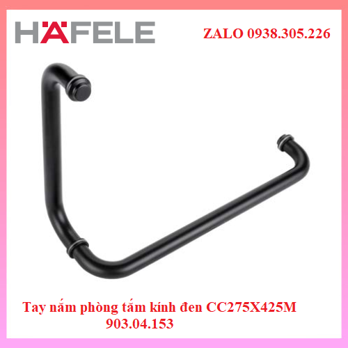 Tay nắm phòng tắm kính đen mờ Hafele CC275X425M/ 903.04.153