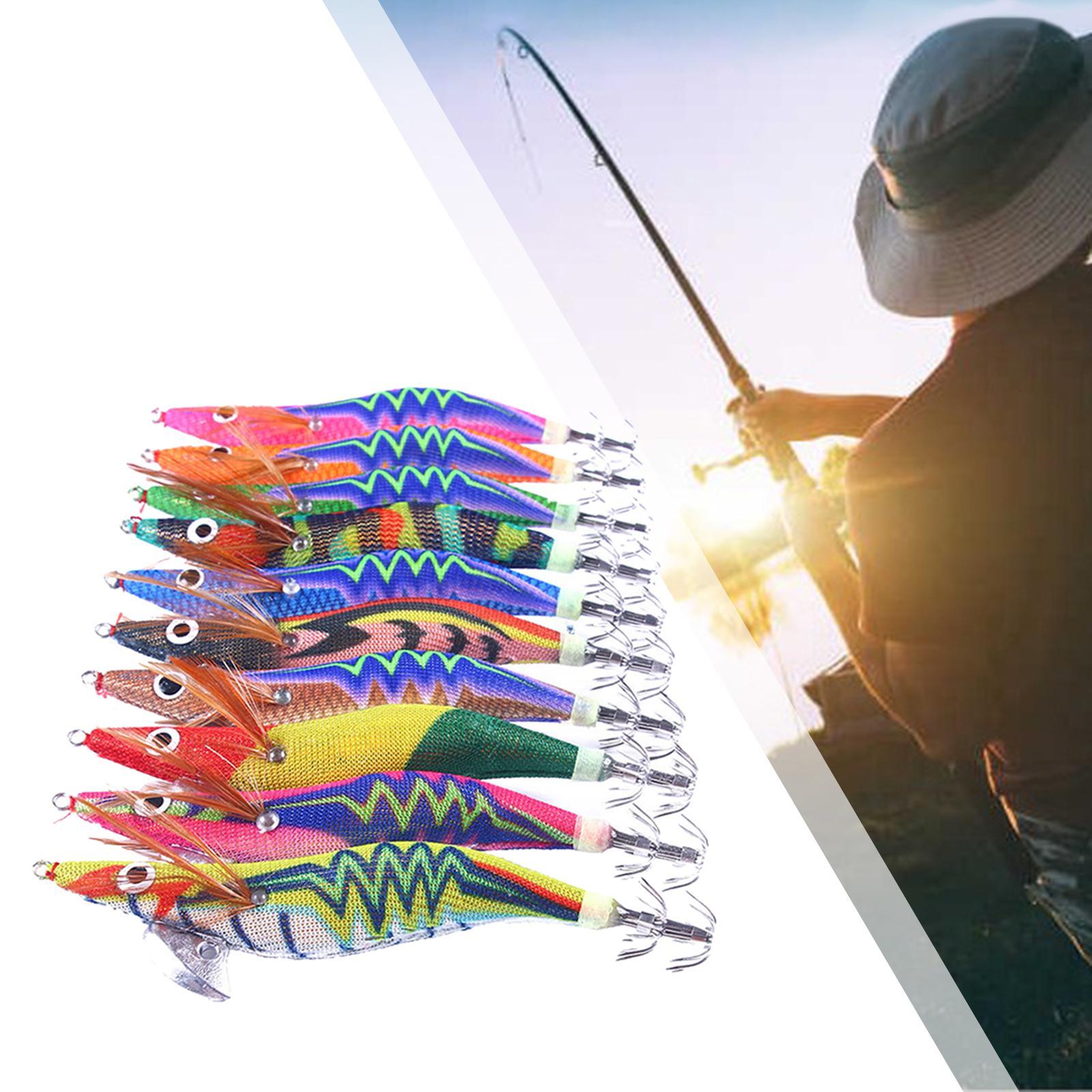 10x Luminous Squid Jig Hooks Squid Jig Lures Glow in The Dark Fishing Hook