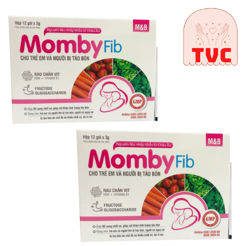 Combo 3 Hộp Cốm MOMBYFIB Hồng - Cốm vi sinh MOMBY FIB Hồng chống táo bón cho mẹ và bé