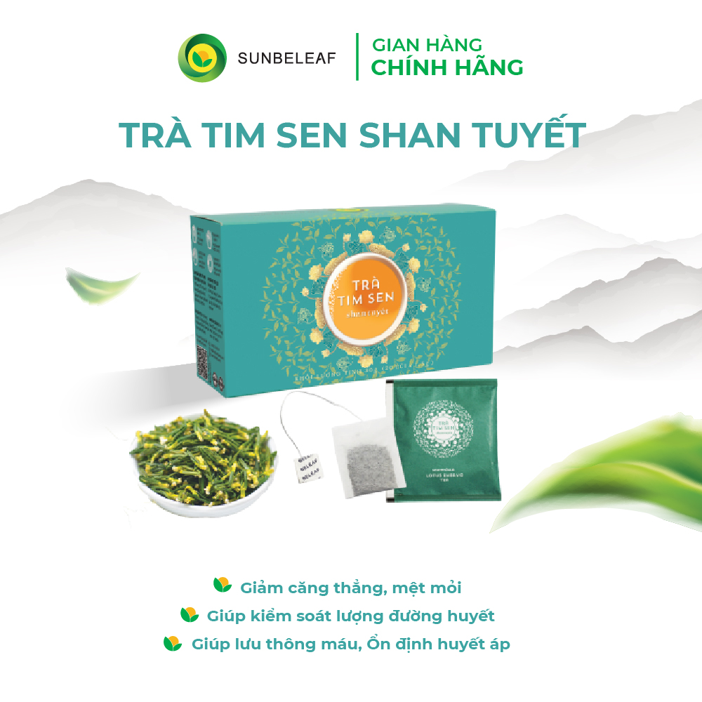 Trà Tim Sen Túi Lọc SunBeleaf - TP030S - Trà Tim Sen Trị Mất Ngủ - Hàng chính Hãng