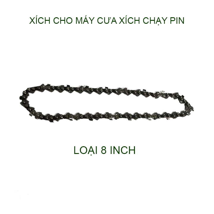 (Phụ kiện) Xích hoặc Lam cho máy cưa xích chạy pin, loại 8 - 10 inch tùy chọn